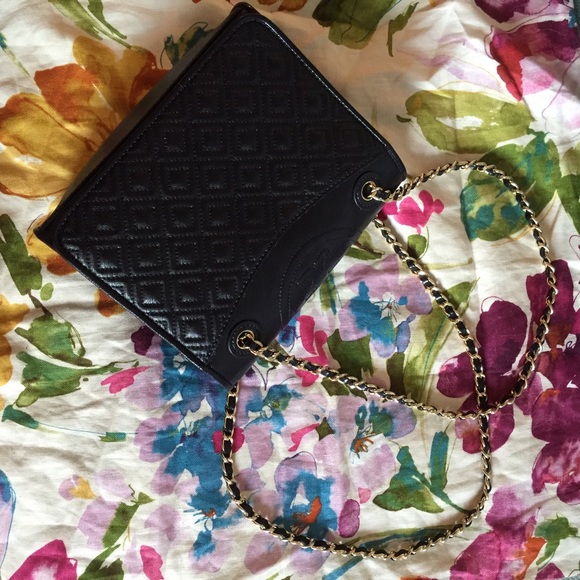 Tory Burch 'Fleming' Medium Bag Navy Blue EUC - Picture 4 of 4