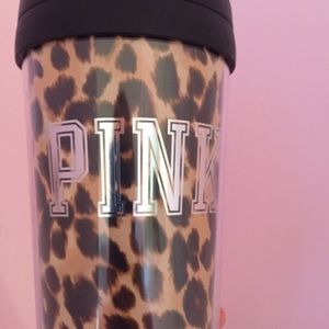 Victoria's Secret pink coffee tumbler