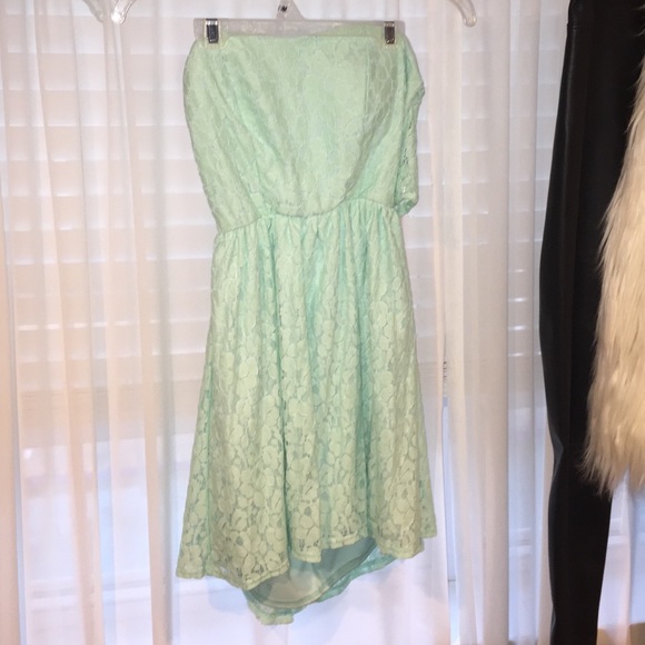Mint green/teal lace dress!