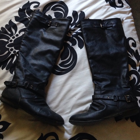 Black knee high boots
