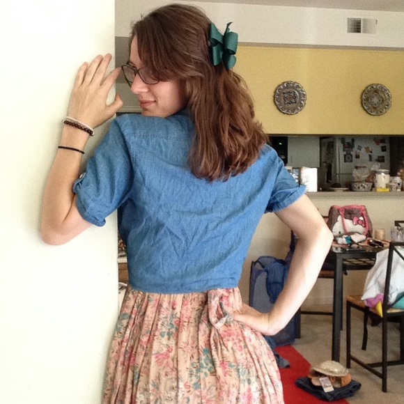 NFS❣️Chambray Embroider Tie Country Snap - Picture 5 of 6