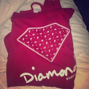 Diamond supply co. Red bandana sweatshirt