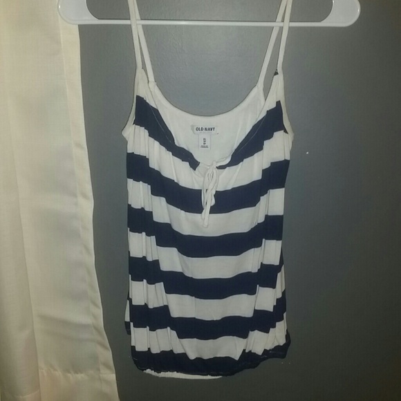 old navy blue and white stripped tank top