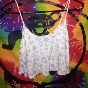 Nollie candy heart crop tank top