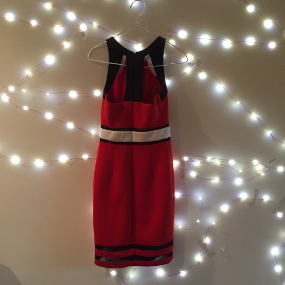 🎄🎁Scuba Bodycon Colorblock Valentine's D Dress - Picture 2 of 4