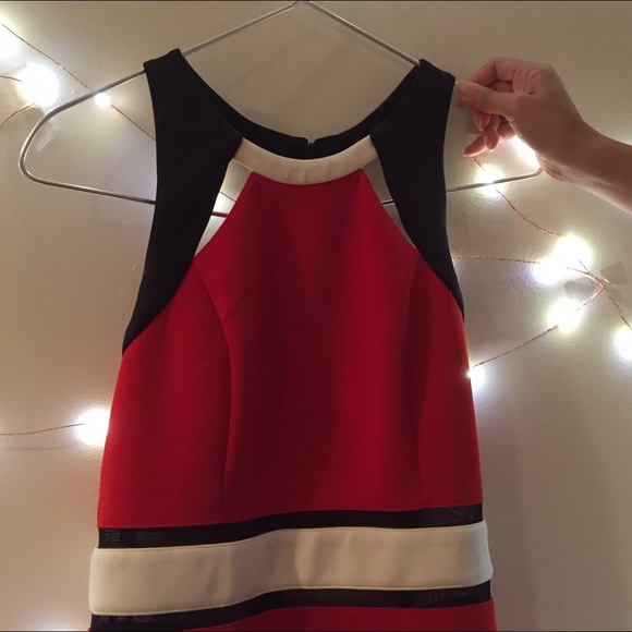 🎄🎁Scuba Bodycon Colorblock Valentine's D Dress - Picture 4 of 4