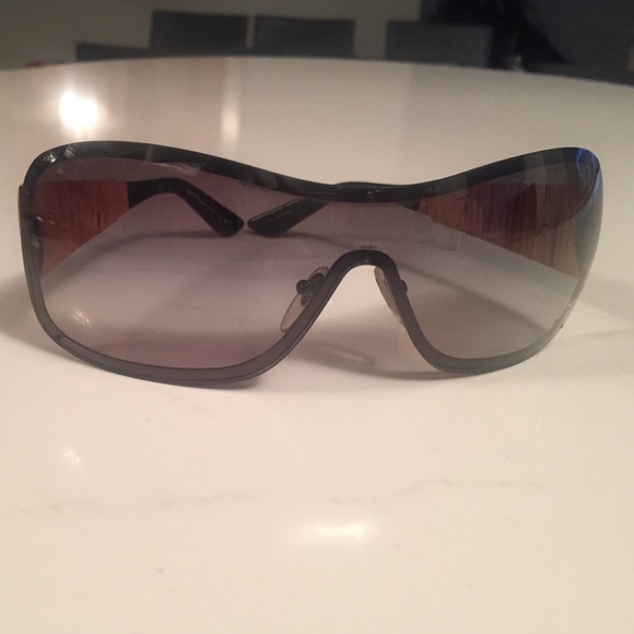 Salvatore Ferragamo wrap sunglasses with bamboo