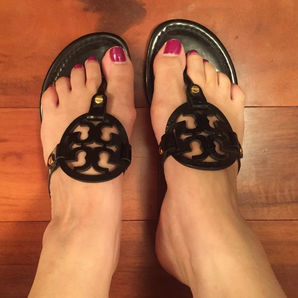 Tory Burch patent flip flops
