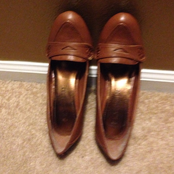 Brown shoes 12 inches heel