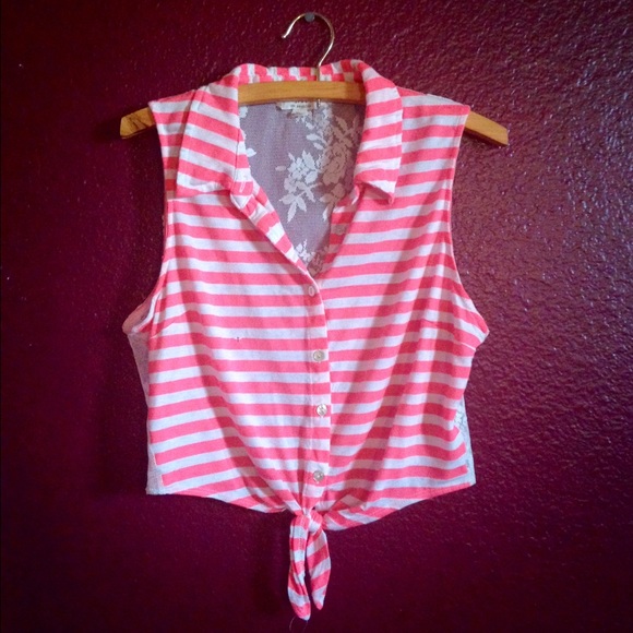 Hot Pink Tied Shirt