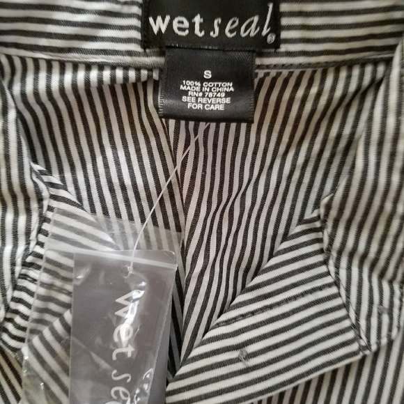 Navy Striped Button Up Shirt - Picture 3 of 5
