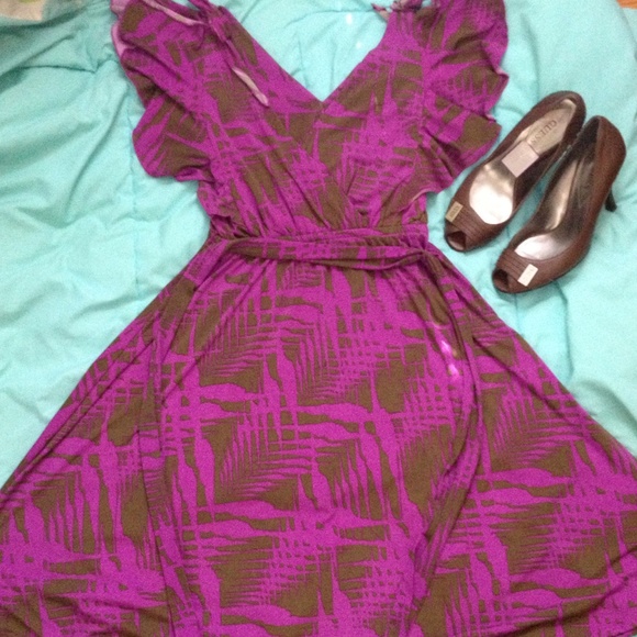 Purple and brown dress