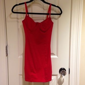 Mini red bustier dress