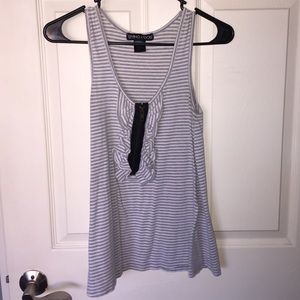 Grey and white striped tank top