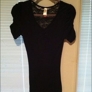 Black Ribbed Stretch Top