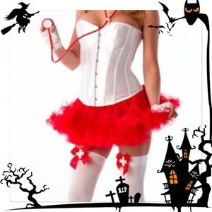 White satin corset