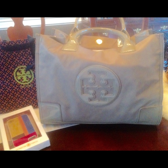 Tory Burch Handbags - Brand New Tory Burch Ella  Nylon Patent Tote Musk