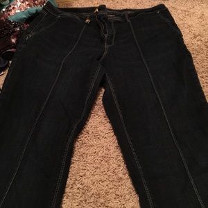 Cache dark wash Flare jeans