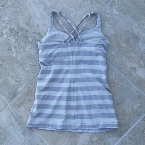 Lululemon Energy Tank in Grey/white Stripe