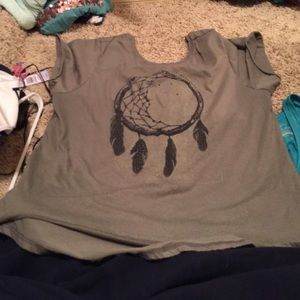 Army green peace sign T shirt