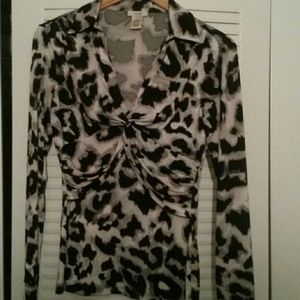 Cache blouse black white small