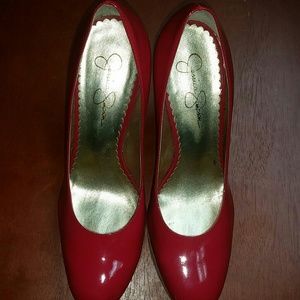 Red Jessica Simpson heels
