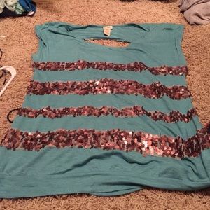 Daytrip sequin open back top