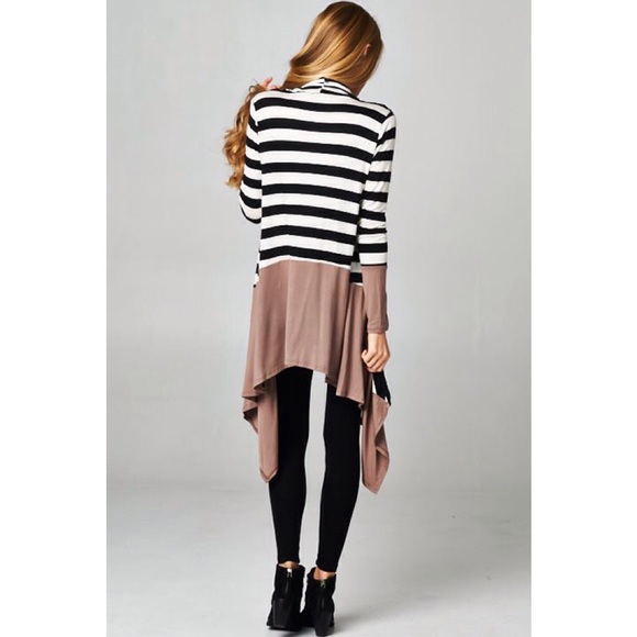 "Halfway Down" Striped Colorblock Cardigan - Picture 2 of 2