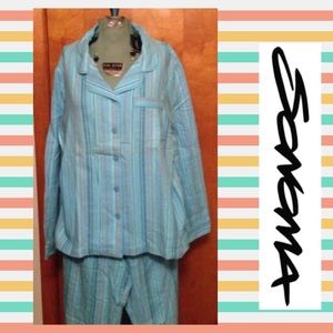 NWT SONOMA LIFE+STYLE FLANNEL PAJAMA SET SZ L