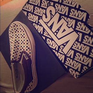 White polka dot vans