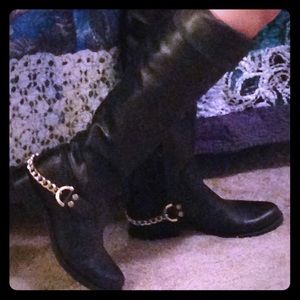 Over the knee/fold over black boots