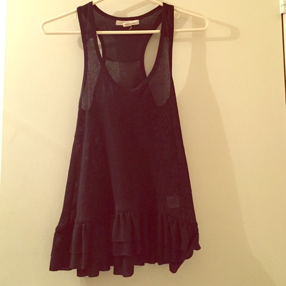 Black mesh tank top