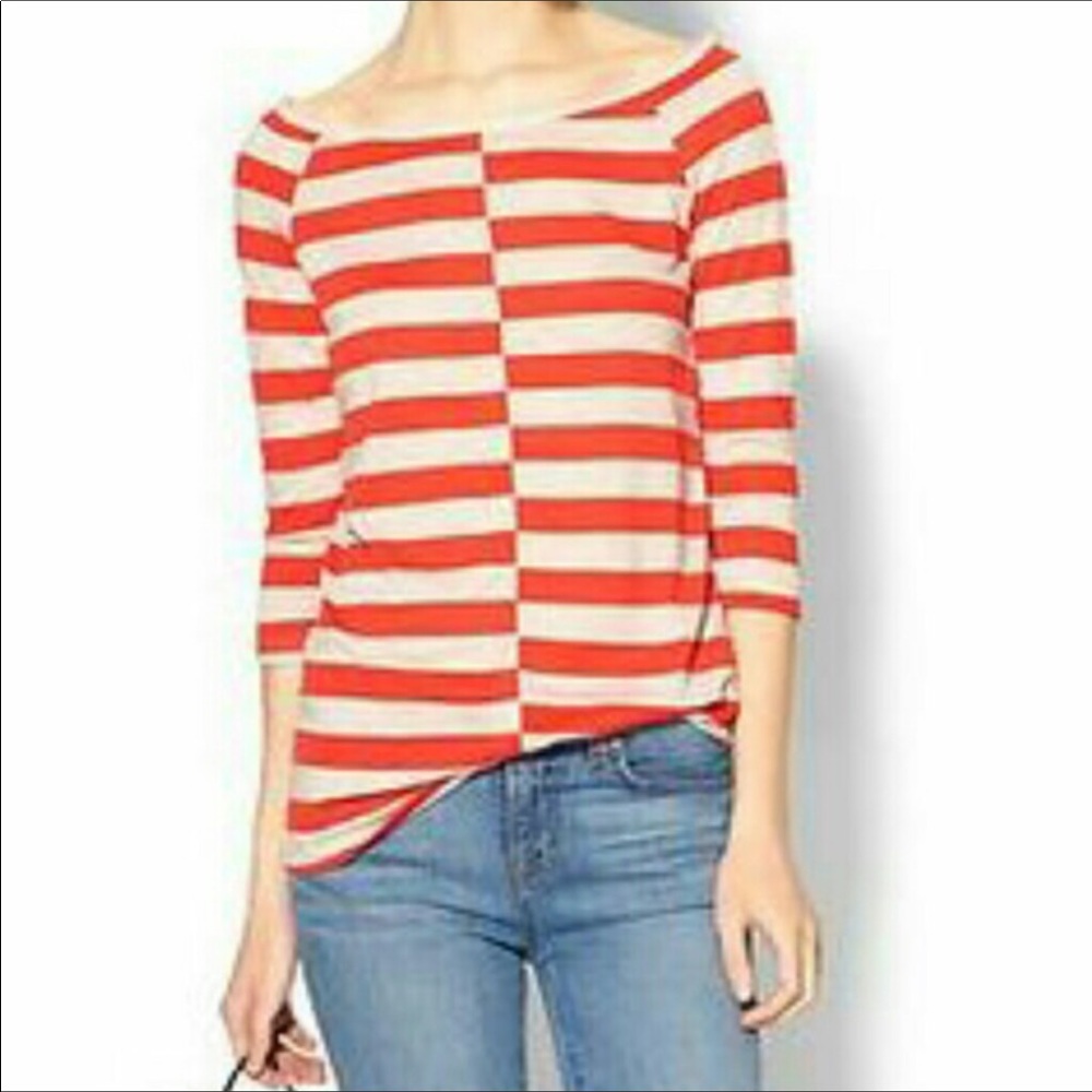 August Salt split stripe tee