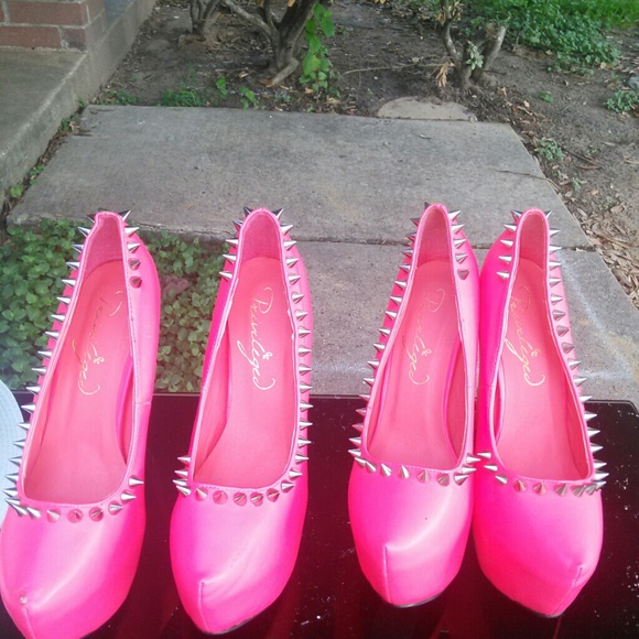 Hot pink heels with spikes