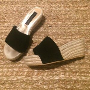 Steven by Steve Madden black suede slide sandals