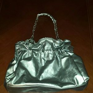 Platinum Purse w Chain Handles