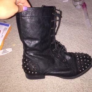 Black combat boots