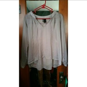 Sheer Bisou Bisou peasant top