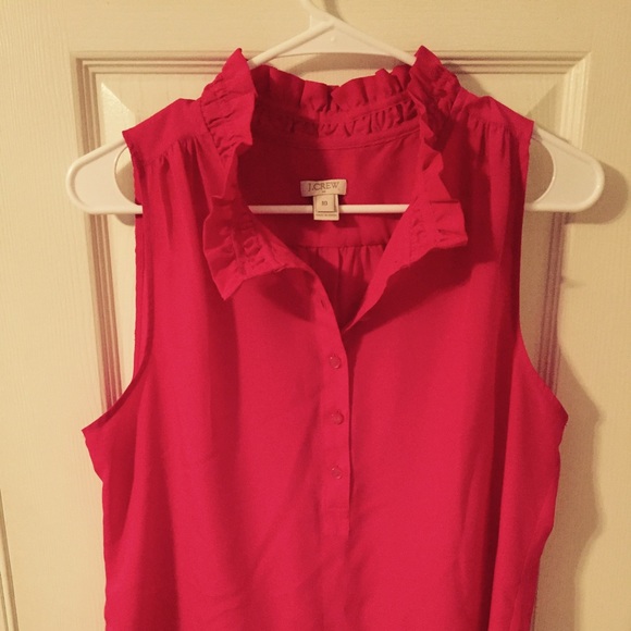 Bright pink sleeveless top from J Crew