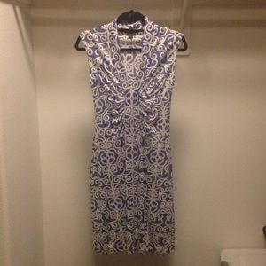 Elegant blue and white dress