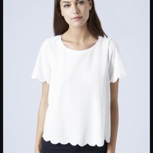 White Topshop scalloped shirt