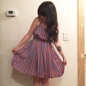 Orange and Blue Striped Dress