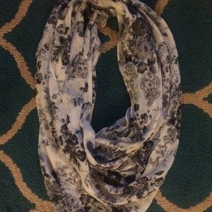 Black and grey floral scarf.