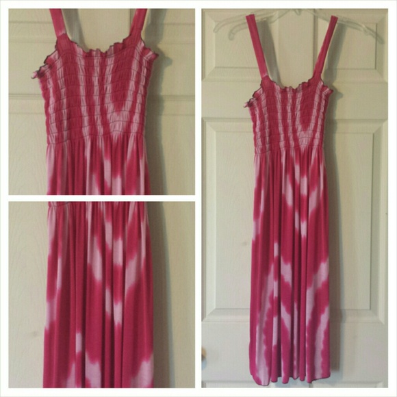 Tie dye ruched top pink sundress - Picture 1 of 2
