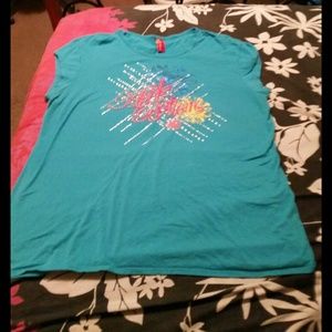 Pink & Teal Apple Bottoms Shirt!!