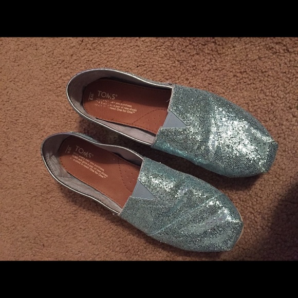 Blue Glitter Toms