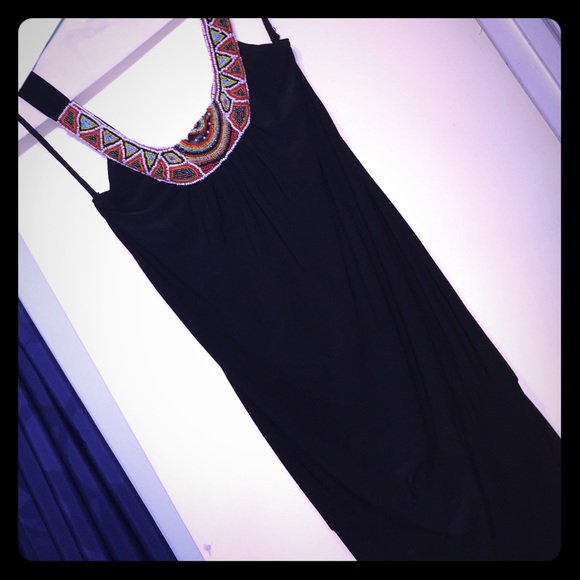 Black cocktail dress with beaded neck💗💗💗