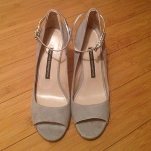 French Connection Gray Suede Shoes