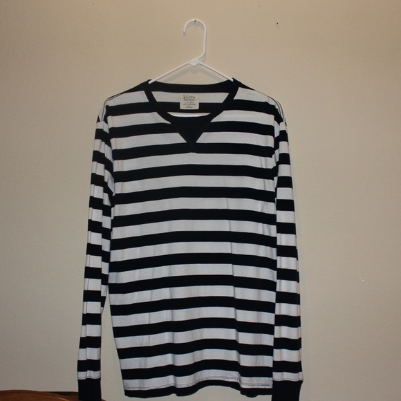 Men's J Crew Long Sleeve Striped Tee