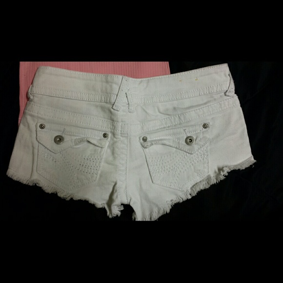 White Low Waist Short Shorts - Picture 2 of 4